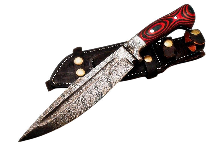 Bowie Knife- High Carbon Damascus Steel- 12"