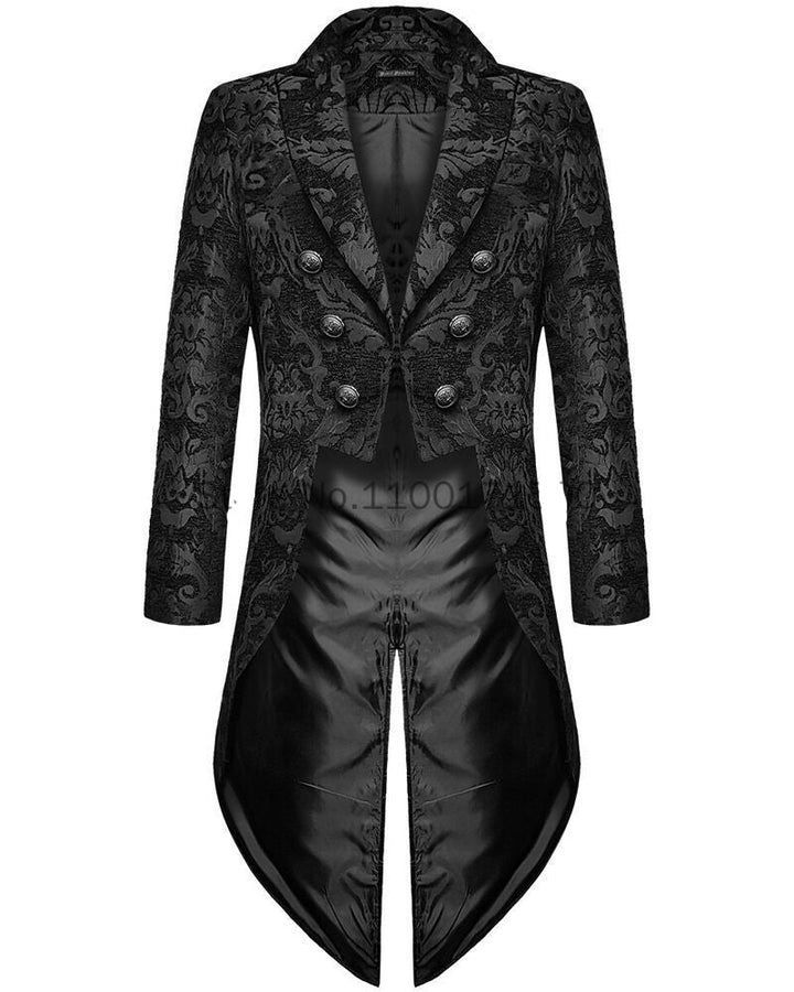 Renaissance Gothic Elegance: Men's Medieval Tailcoat Jacket
