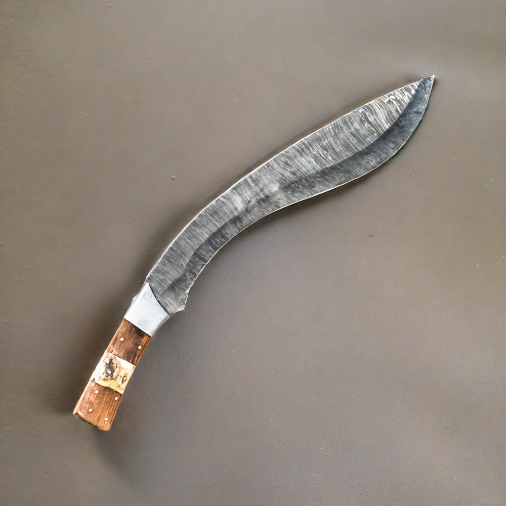 Large Gurkha Kukri Knife-Handmade High Carbon Damascus Steel Machete/ Knife/ Sword- 21"