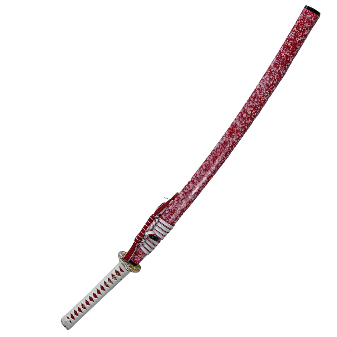 Red Katana Sword- White Handle- High Carbon Damascus Steel Sword- 40.5"