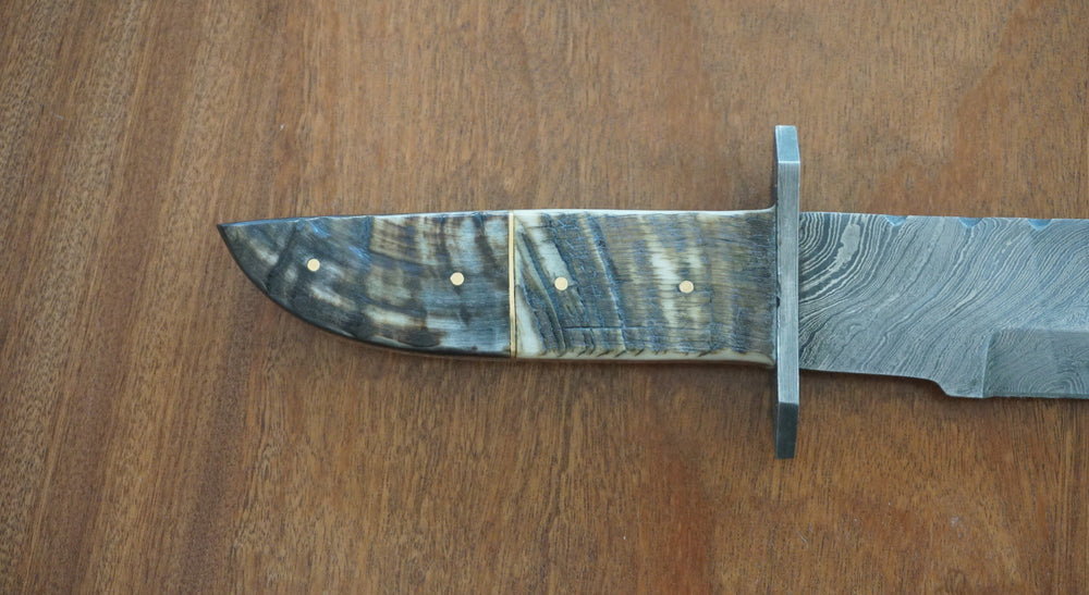 Bowie Knife/ Machete- High Carbon Damascus Steel Sword- Hunting Knife