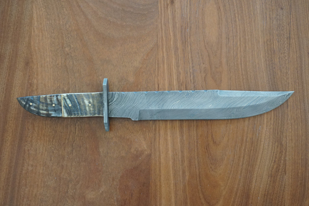 Bowie Knife/ Machete- High Carbon Damascus Steel Sword- Hunting Knife