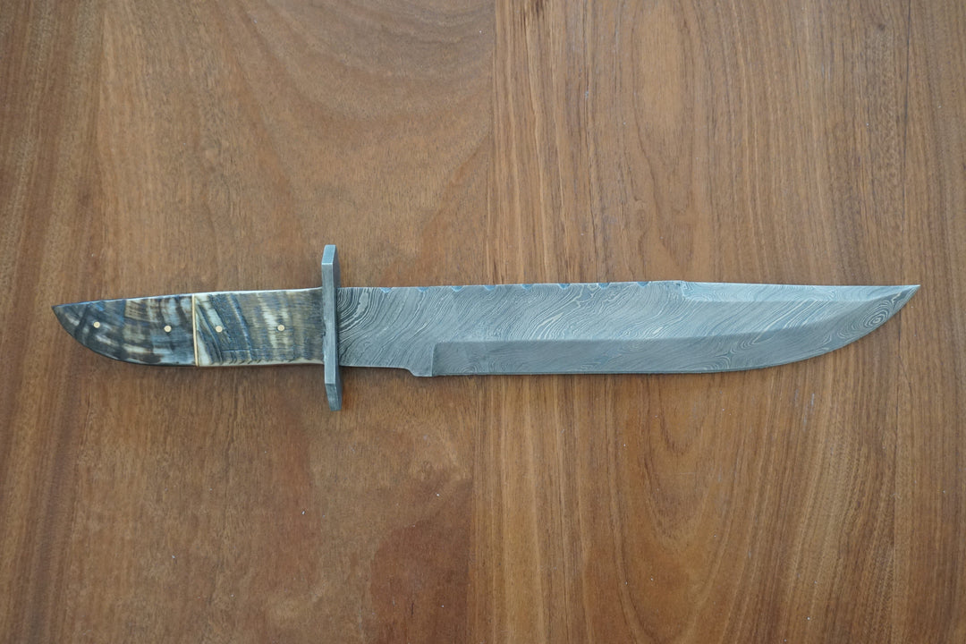 Bowie Knife/ Machete- High Carbon Damascus Steel Sword- Hunting Knife