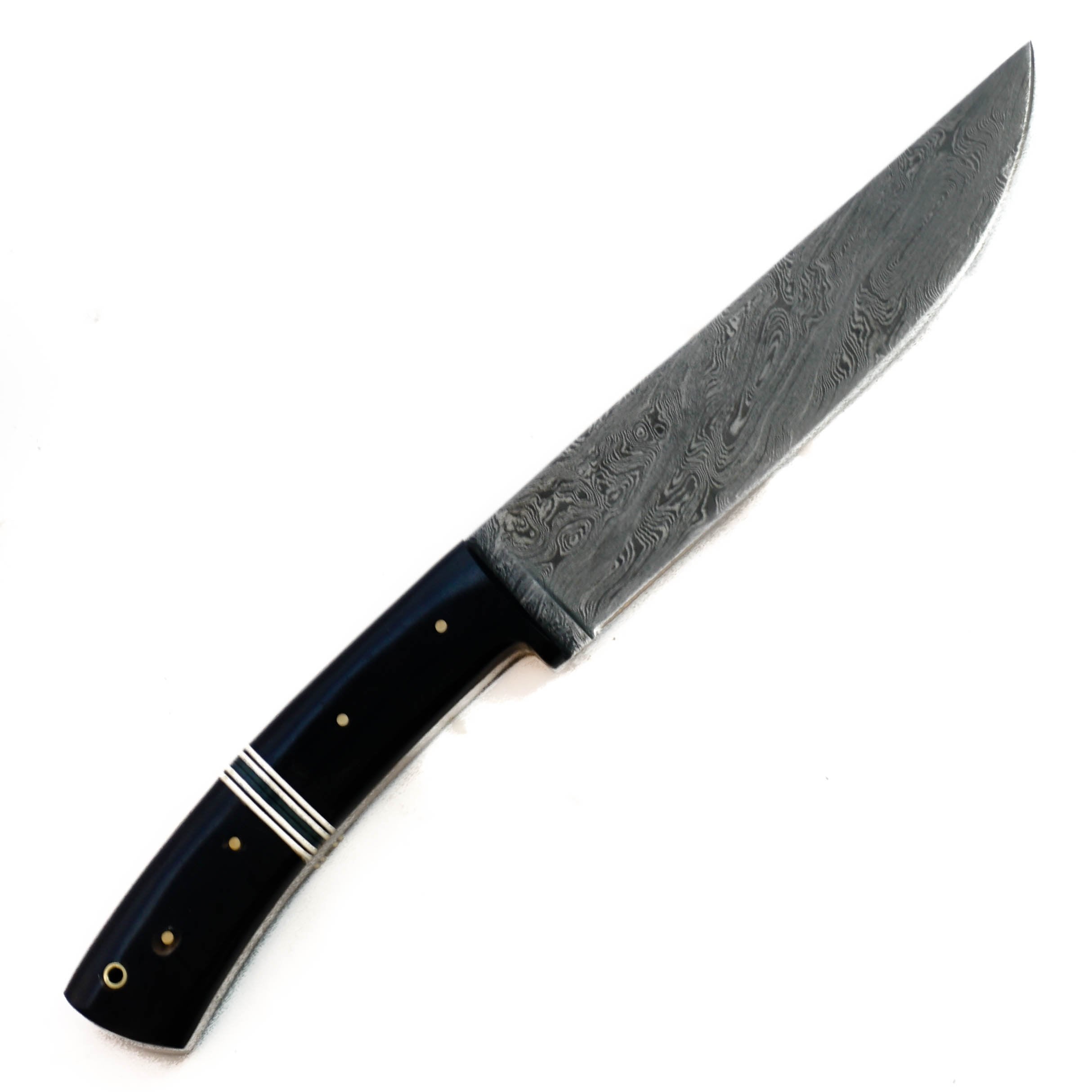 12 Inches long custom made Damascus steel full tang butcher Knife 7 full  tang blade blade Natural Kow wood scale with brass bolster - Damacus Depot,  Inc.