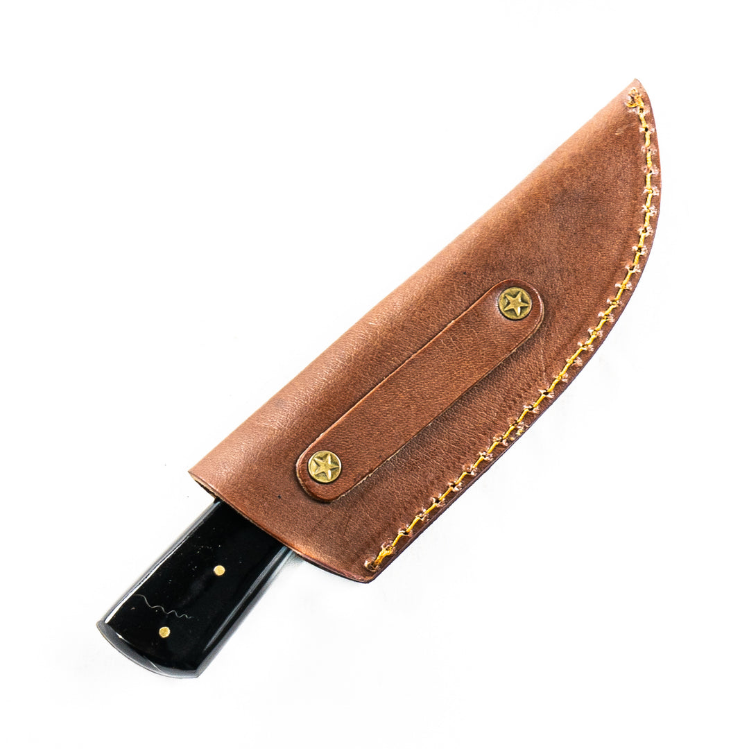 Black Micarta Skinner Knife- High Carbon Damascus Steel- 9"