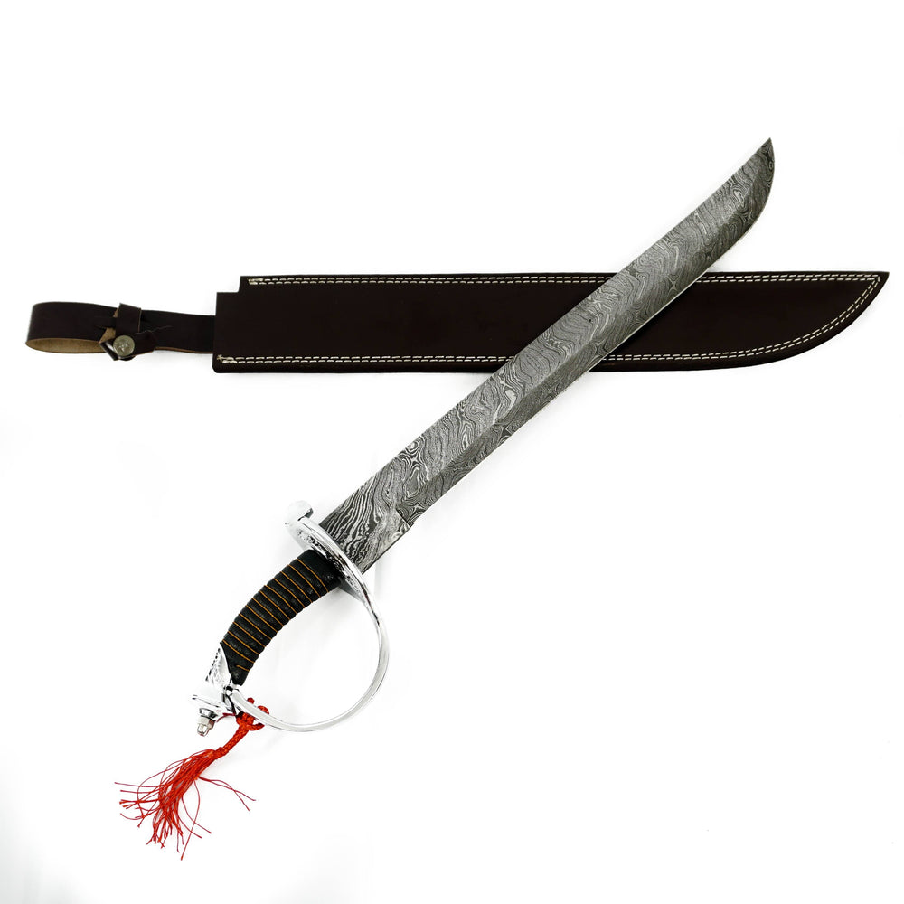 Pirate Sword- High Carbon Damascus Steel Sword-23" Battle Ready Cutlass Sword- Swashbuckling Sword