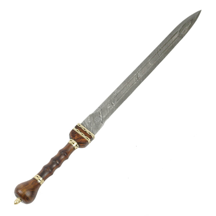 Gladius Bundle- Damascus Steel Gladius Sword- Maintenance Kit- Sword Sharpener- Sword Stand