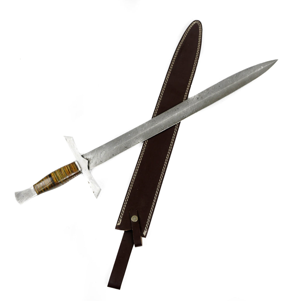 Longsword/ Bastard Sword- High Carbon Damascus Steel Sword- 29"