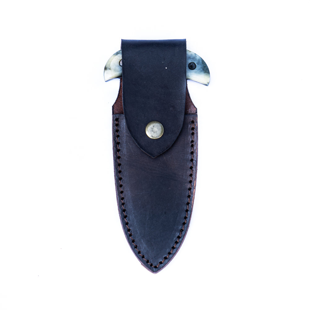 Shark Tooth Knife- High Carbon Damascus Steel- Bone Handle