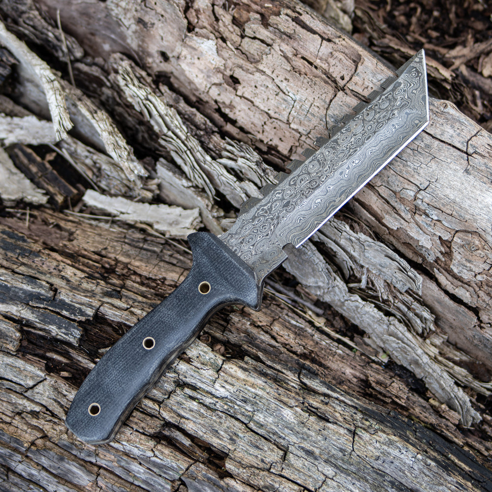 Tracker Knife- Outdoors Knife- High Carbon Damascus Steel Blade- Hunting Knife
