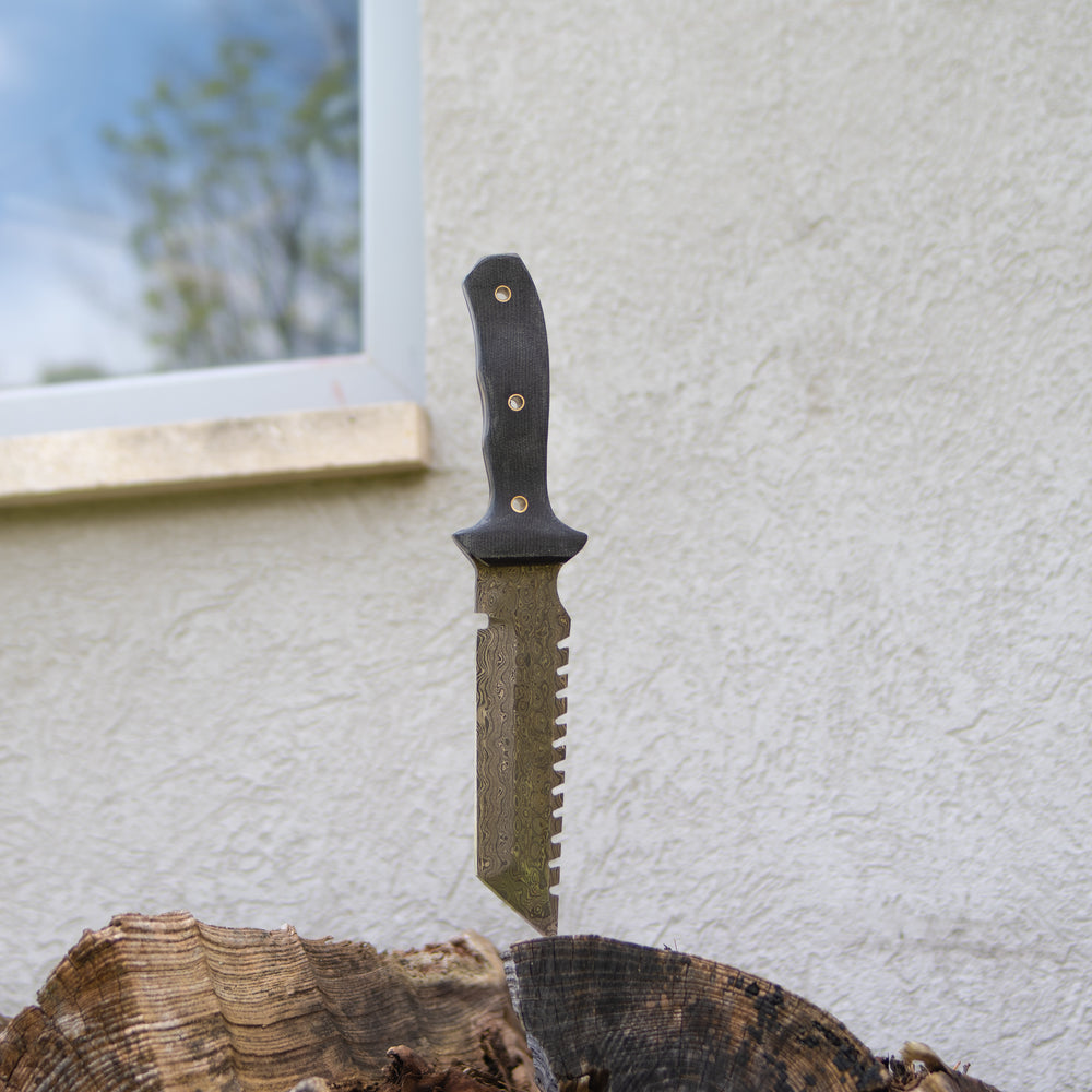 Tracker Knife- Outdoors Knife- High Carbon Damascus Steel Blade- Hunting Knife