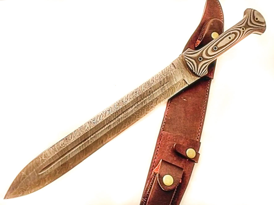 Gladius Sword- High Carbon Damascus Steel Sword- 22"- Gladiator/ Roman Sword