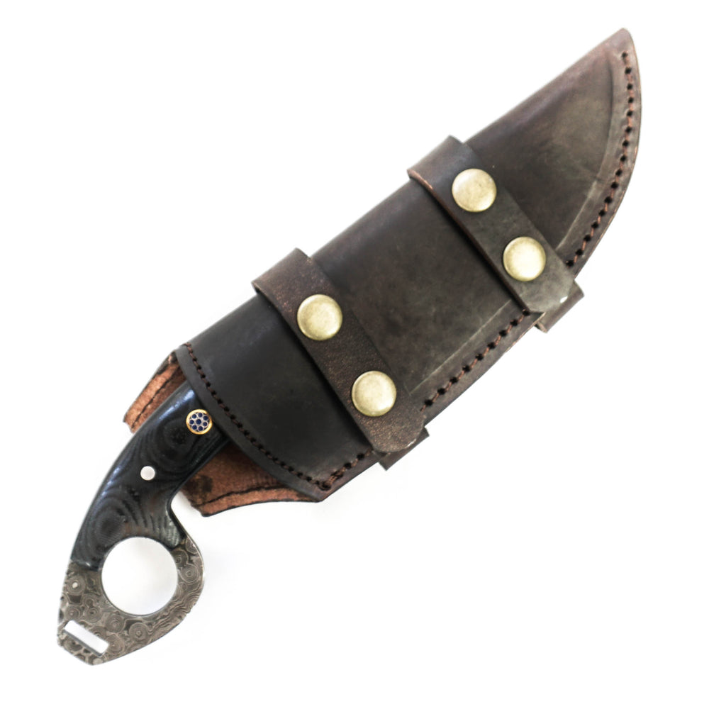 Skinner Knife- Hunting Knife- High Carbon Damascus Steel Blade- 10"