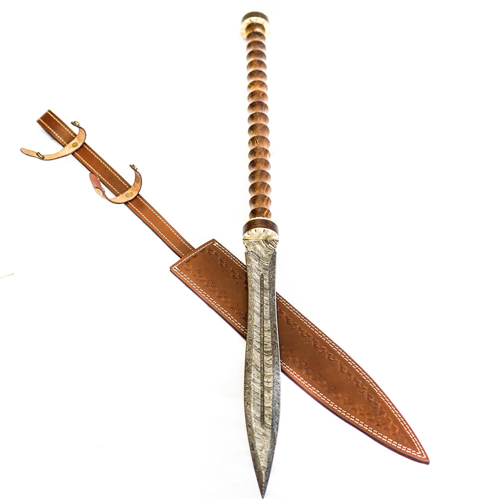 Javelin- Short Spear- High Carbon Damascus Steel- Iklwa