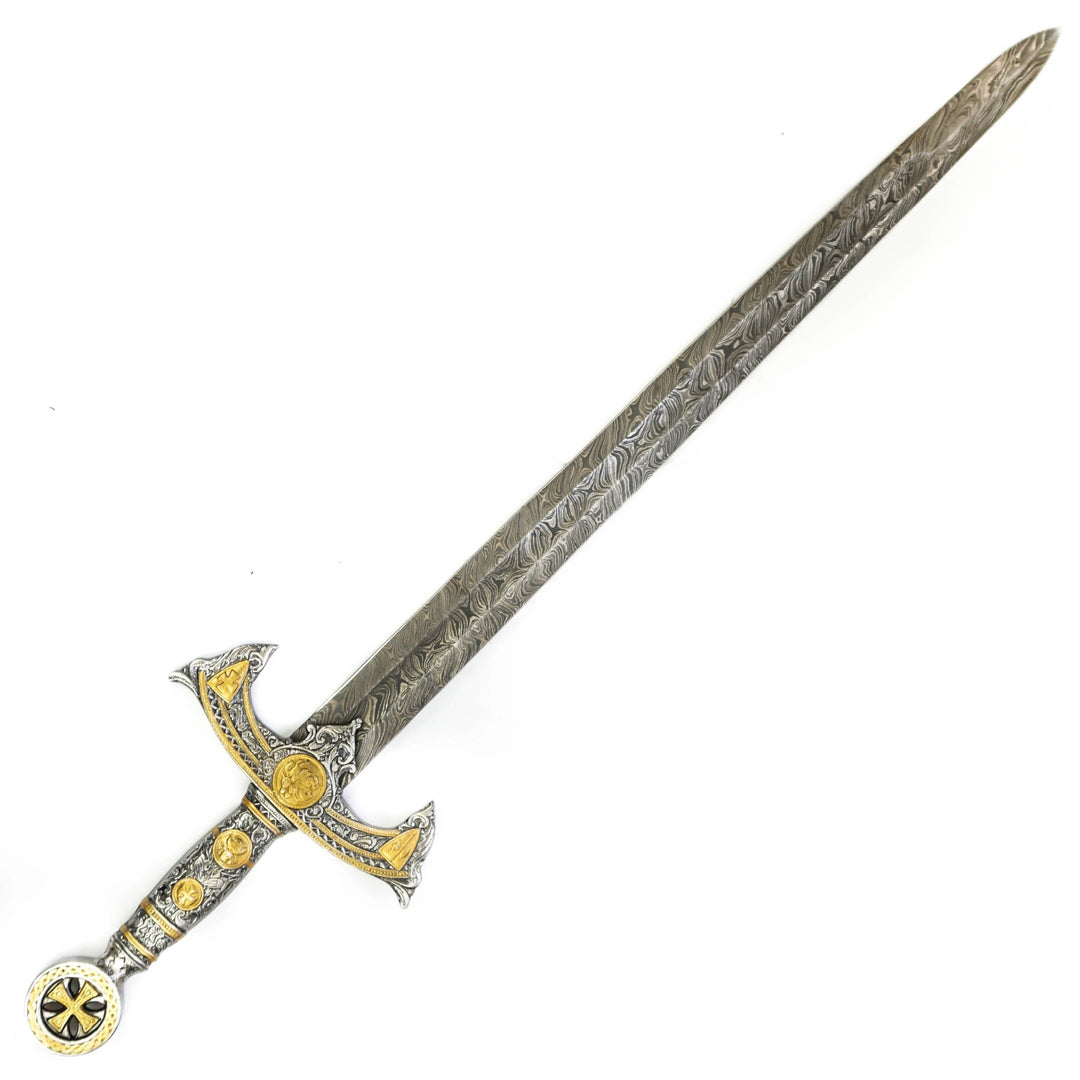 Longsword/ Bastard Sword- Kings Sword- High Carbon Damascus Steel Sword- 41"