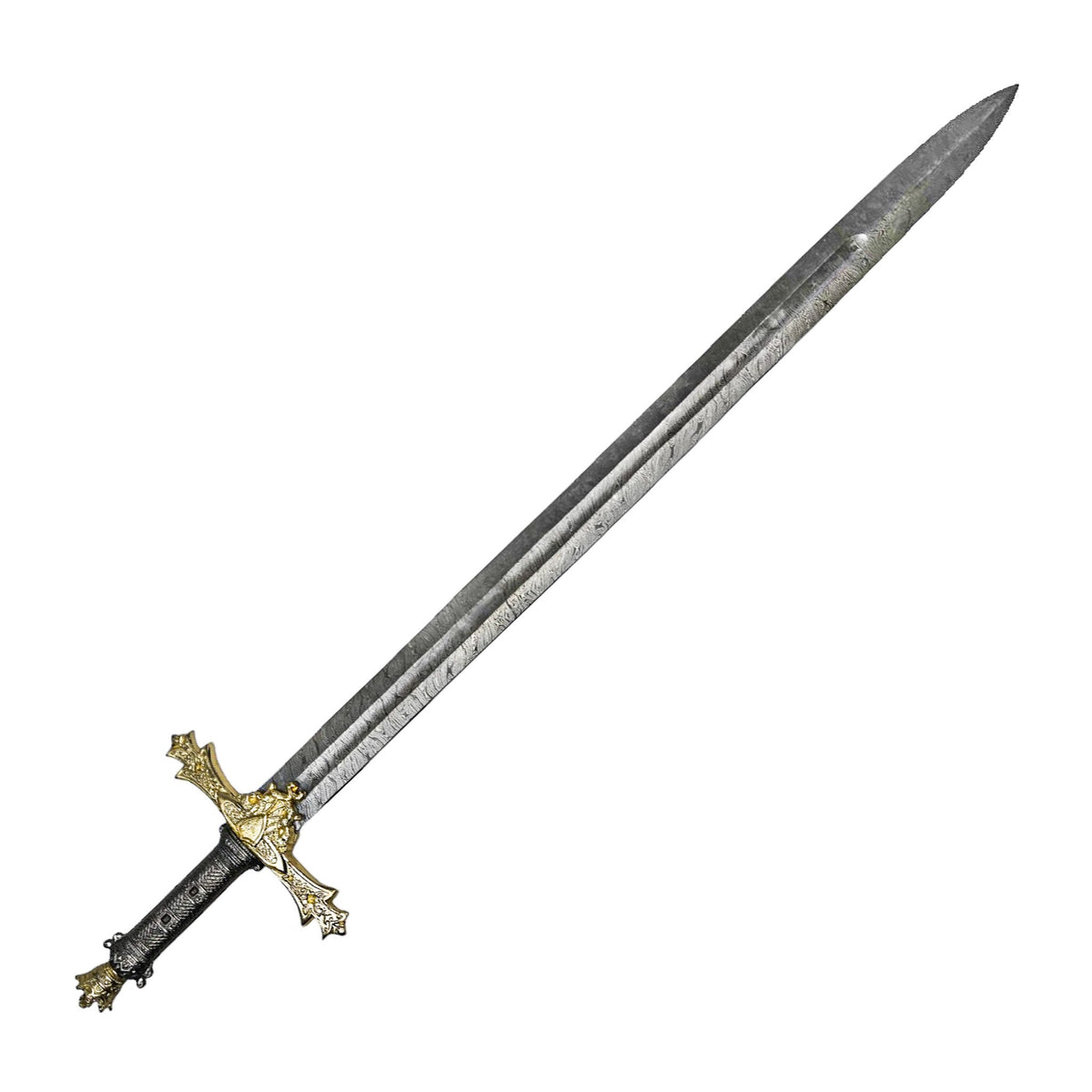 European longsword with a straight double-edged blade and cross guard