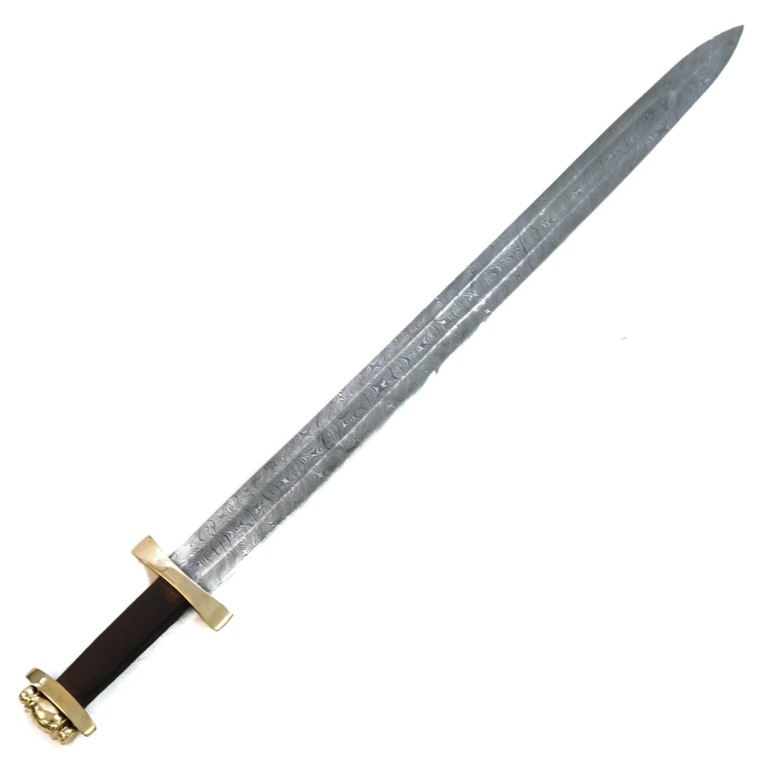 Double-edged Damascus steel longsword