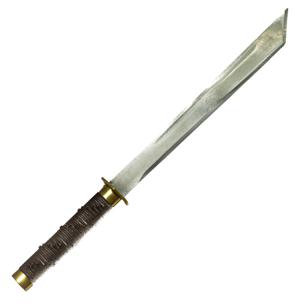 Straight-bladed ninjato sword with square guard