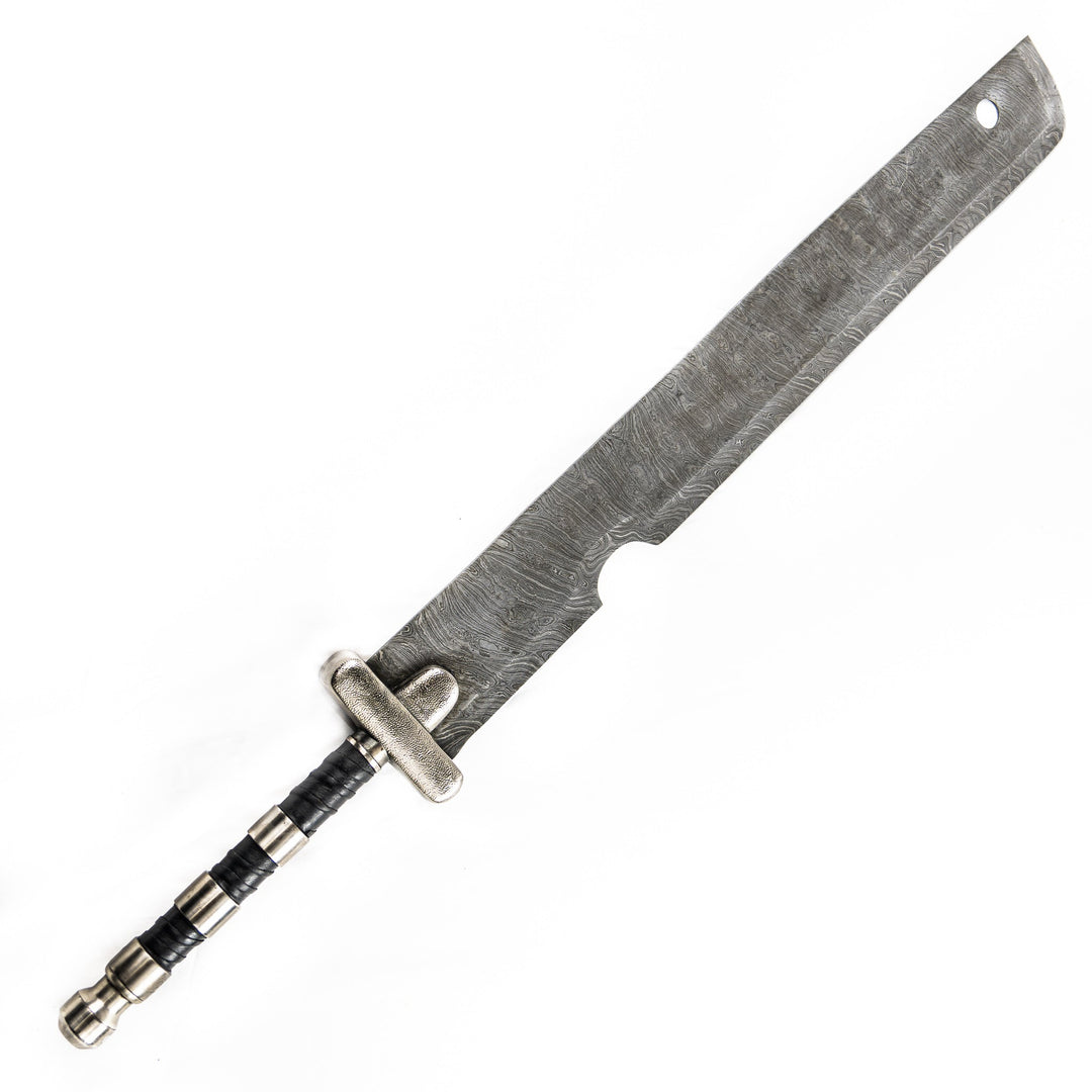 Extra-wide anime sword in Damascus steel