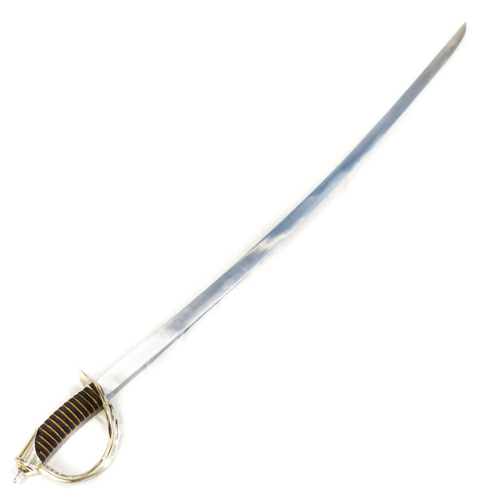Cavalry sabre with curved blade and knuckle guard