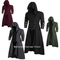 Adult Men Medieval Victorian Costume Tuxedo Gentlema Tailcoat Gothic Steampunk Trench Coat Frock Outfit Overcoat Uniform for Men