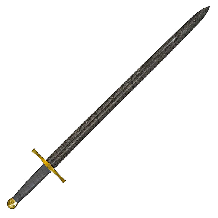 Knightly Sword – 40"- Damascus Steel- Arming Sword | Oakeshott Type XVIa - Battling Blades