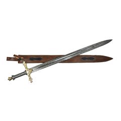 Charlemagne Longsword- Joyeuse Sword- High Carbon Damascus- 47" - Battling Blades