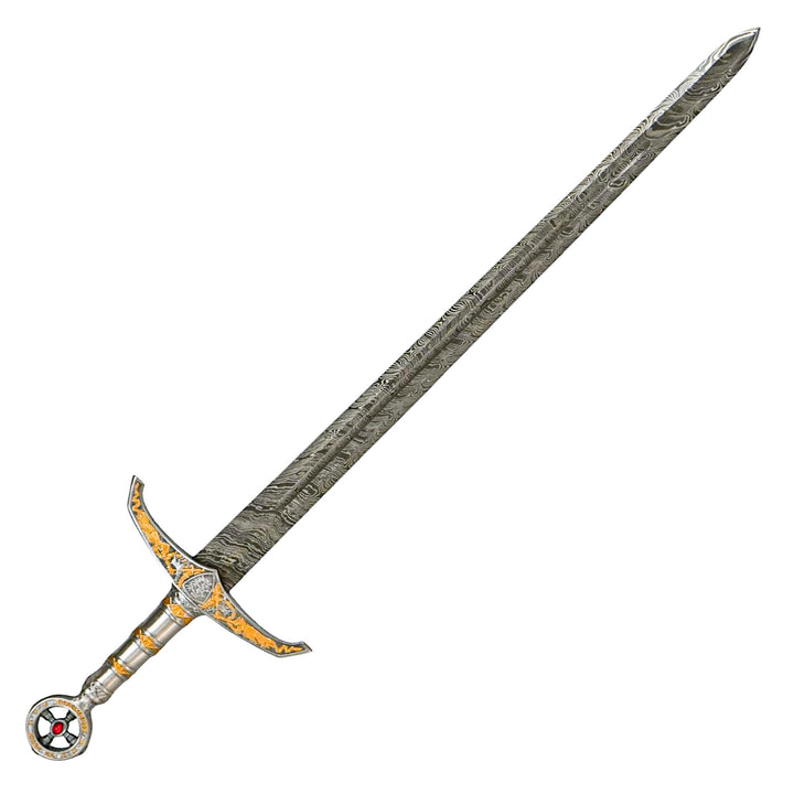 King's Sword- Longsword- Damascus Steel- 39.5" - Battling Blades