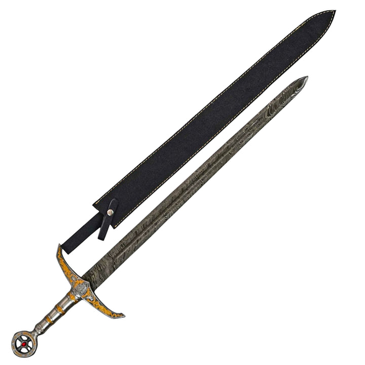 King's Sword- Longsword- Damascus Steel- 39.5" - Battling Blades