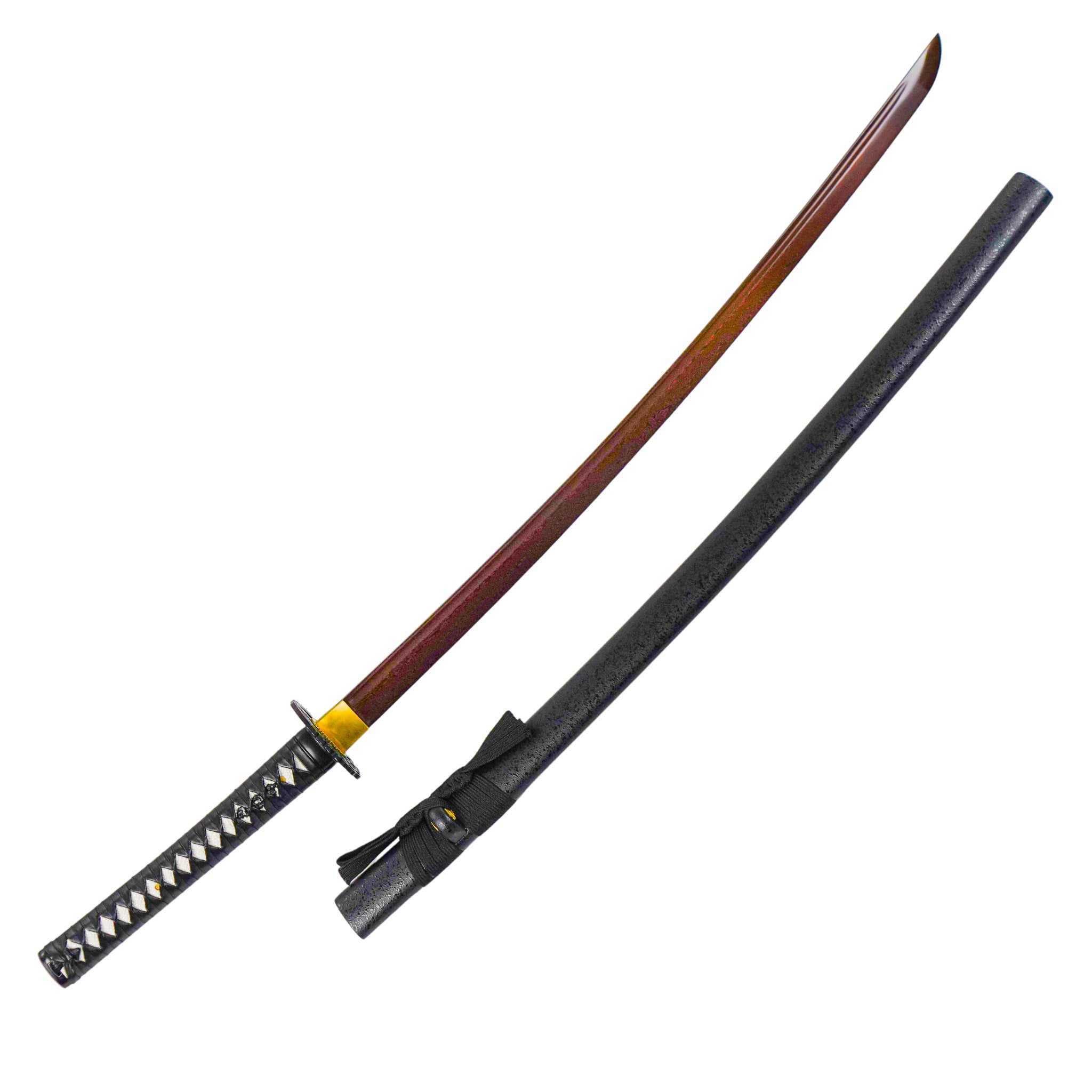 Red Katana Sword - High Carbon Pattern Welded Folded Damascus