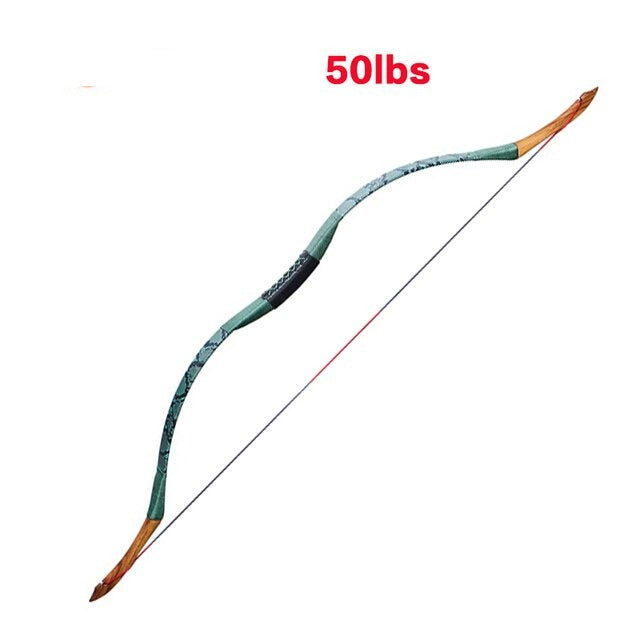 Animal Print Traditional Long Bow - Recurve Archery Bow