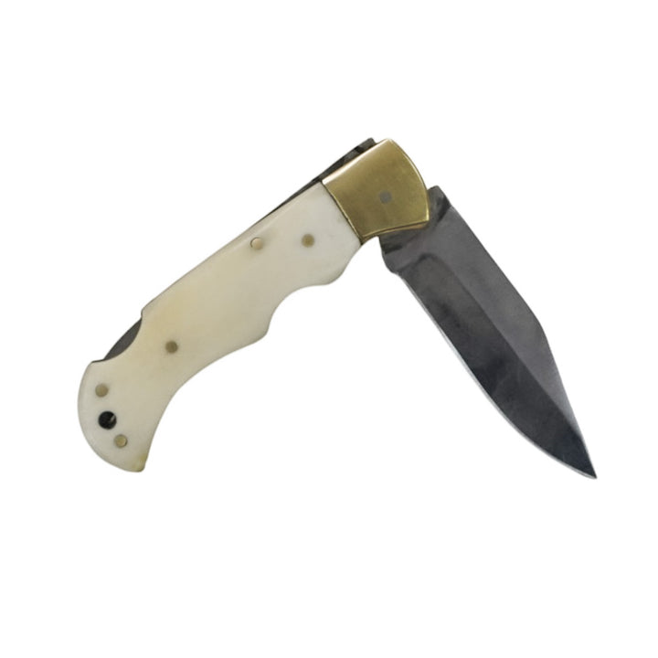 Camel Bone Folding Knife- Stainless Steel- 6.5" - Battling Blades