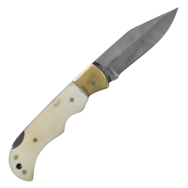Camel Bone Folding Knife- Stainless Steel- 6.5" - Battling Blades