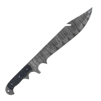 Gut Hook Bowie Knife- High Carbon Damascus Steel Blade- 21.5" - Battling Blades