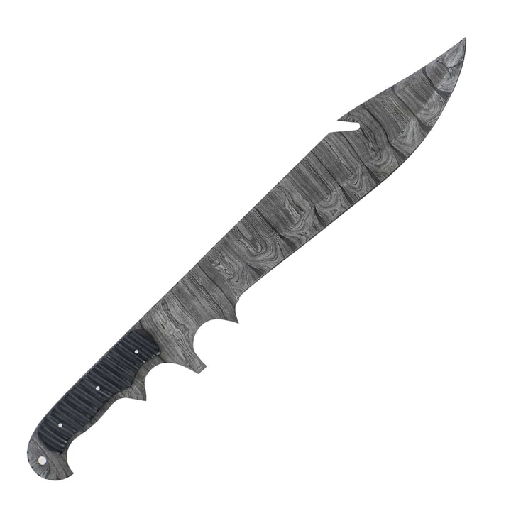 Gut Hook Bowie Knife- High Carbon Damascus Steel Blade- 21.5" - Battling Blades