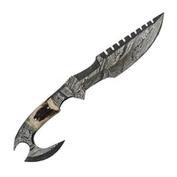 Tracker Knife- Double Bladed- High Carbon Damascus Steel