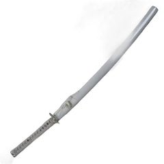 White Katana Sword- High Carbon 1095 Steel Sword with Clay Temper Blade- Samurai Sword- 40.5" - Battling Blades