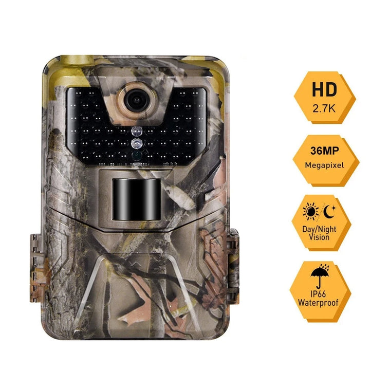 36MP 2.7K Wireless Trail Camera - Low Glow Infrared Night Vision Photo Trap