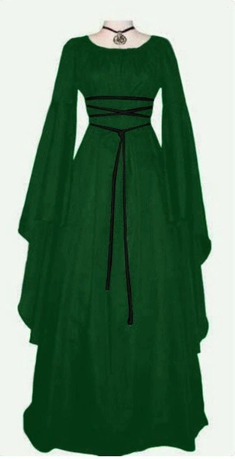 New Women Fashion Vintage Style Women Medieval Dress Gothic Dress Floor Length Women Cosplay Dress Retro Long Gown Dress
