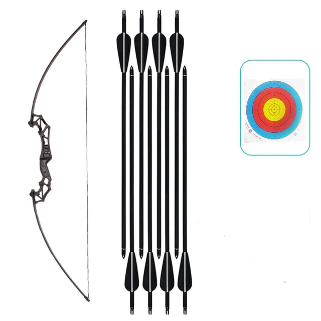 Bow and Archery Set - Black Recurve Archery Bow
