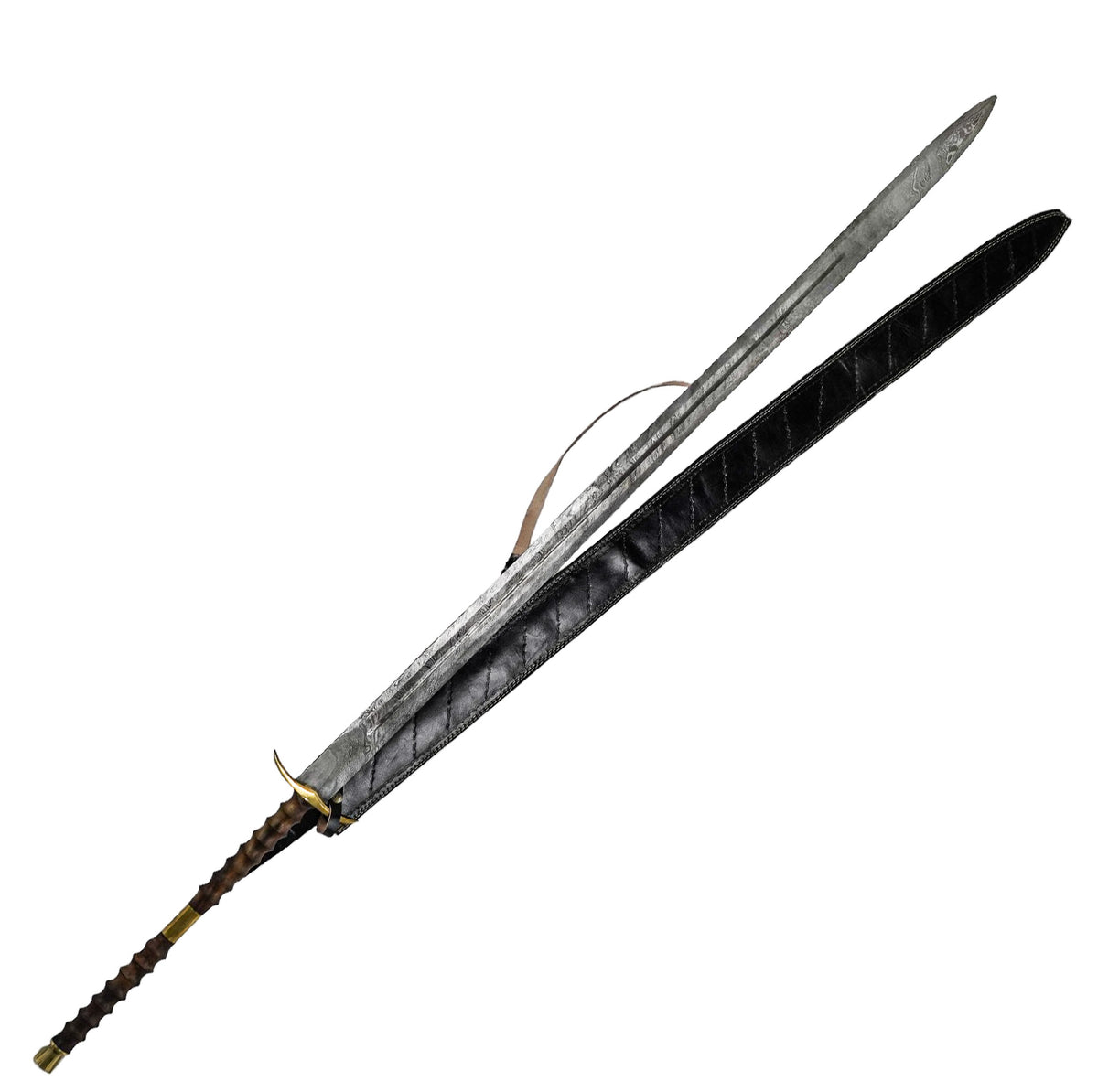 Zweihänder Sword- High Carbon Damascus Steel - 60" - Battling Blades