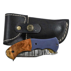 Folding Pocket Knife- 7"- High Carbon Damascus Steel - Battling Blades