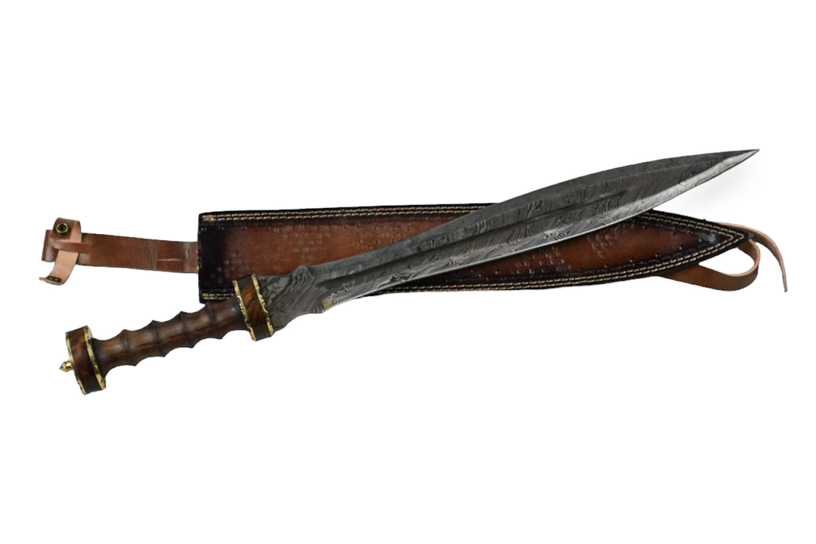Gladius Hispaniensis Sword- Damascus Steel - 28" - Battling Blades