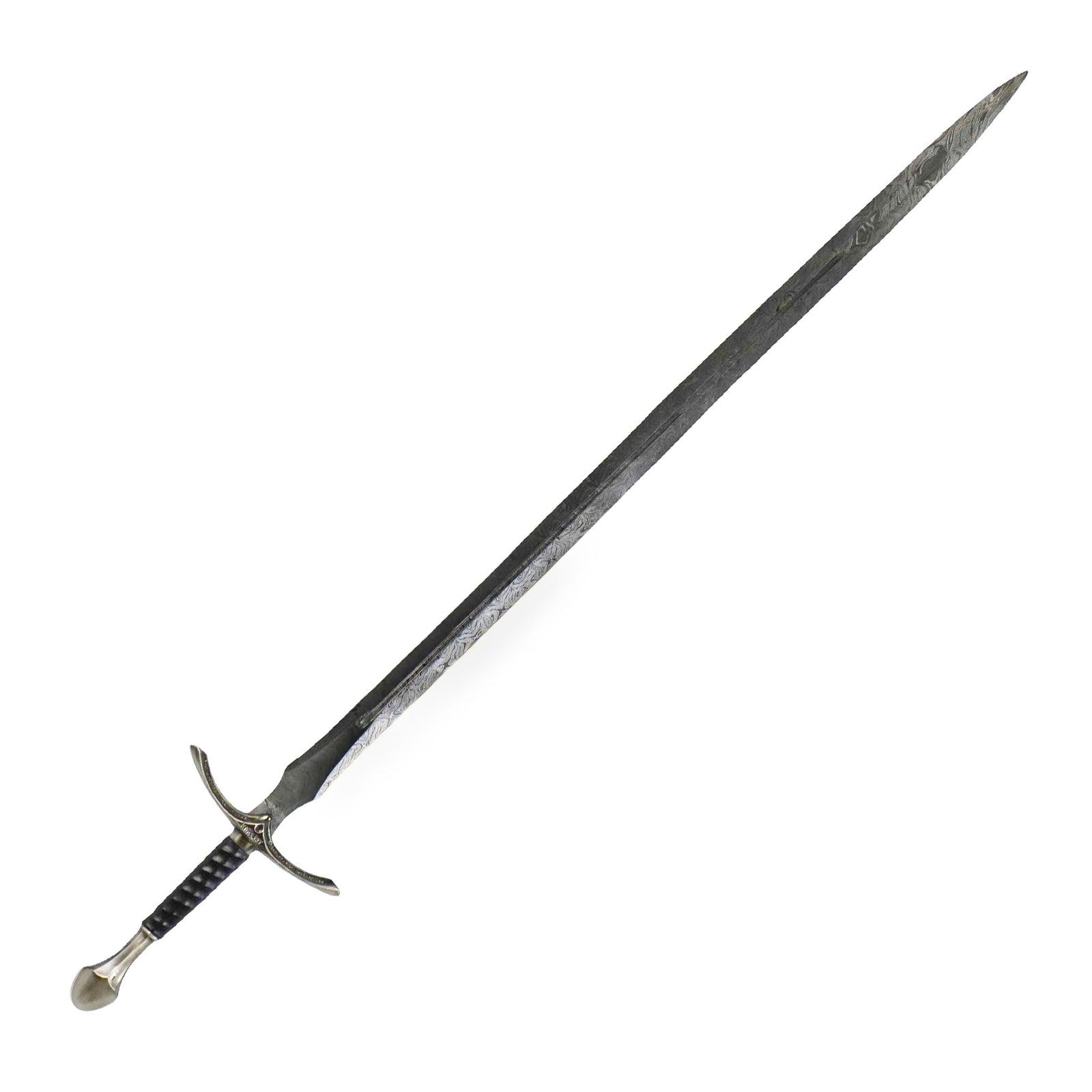 Black Knight Greatsword- Damascus Steel- 60" - Battling Blades
