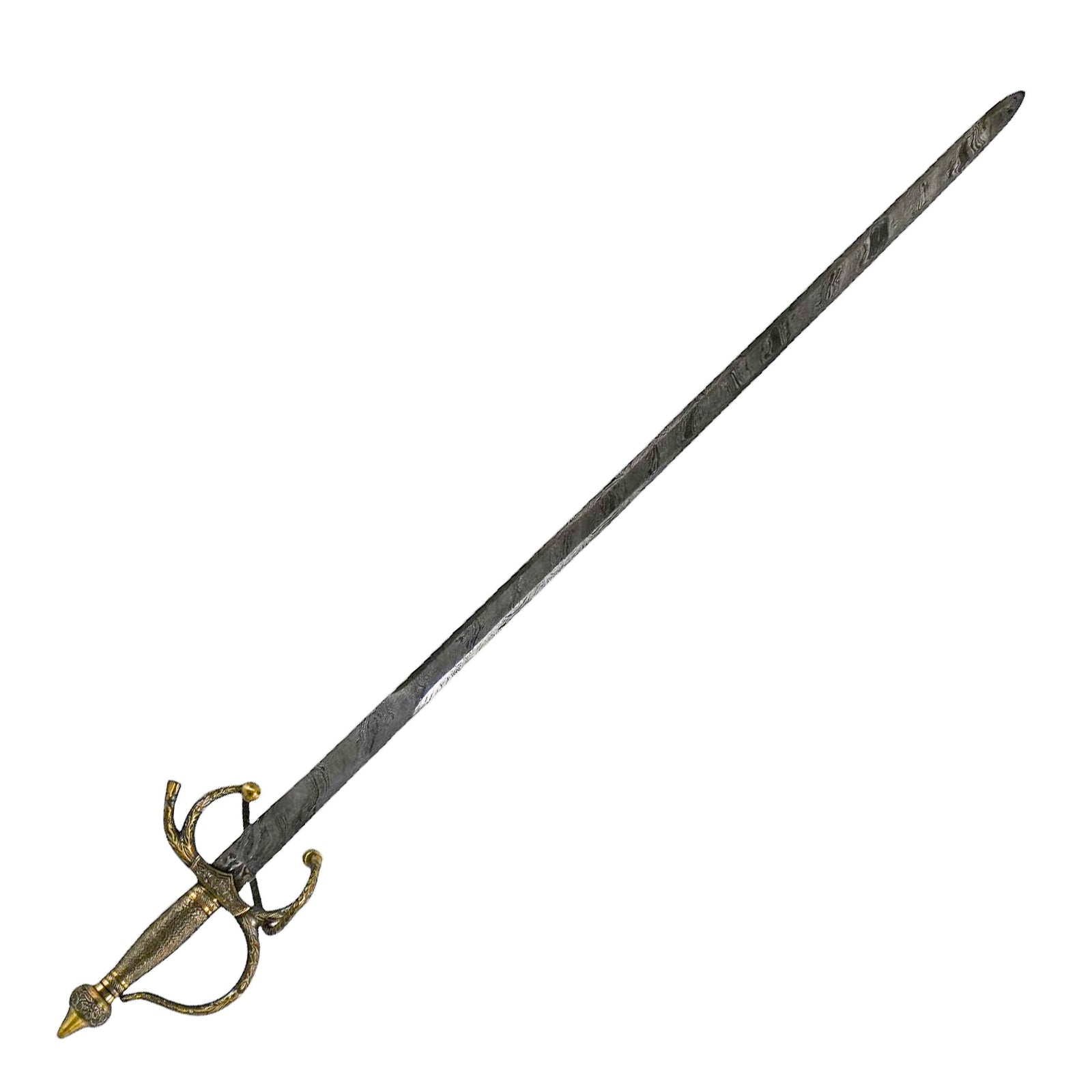 Italian Rapier Sword- Damascus Steel- 45" - Battling Blades