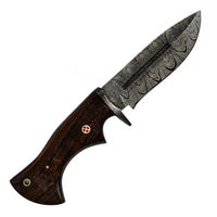 Bushcraft Survival Knife- Damascus Steel- 9" - Battling Blades