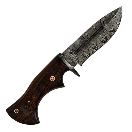 Bushcraft Survival Knife- Damascus Steel- 9" - Battling Blades