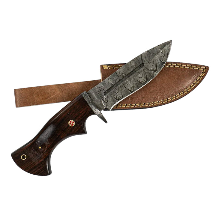 Bushcraft Survival Knife- Damascus Steel- 9" - Battling Blades