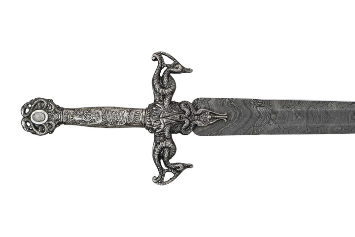 Medieval Arming Sword- Damascus Steel- 32" - Battling Blades