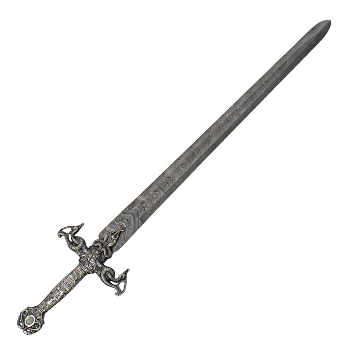 Medieval Arming Sword- Damascus Steel- 32" - Battling Blades
